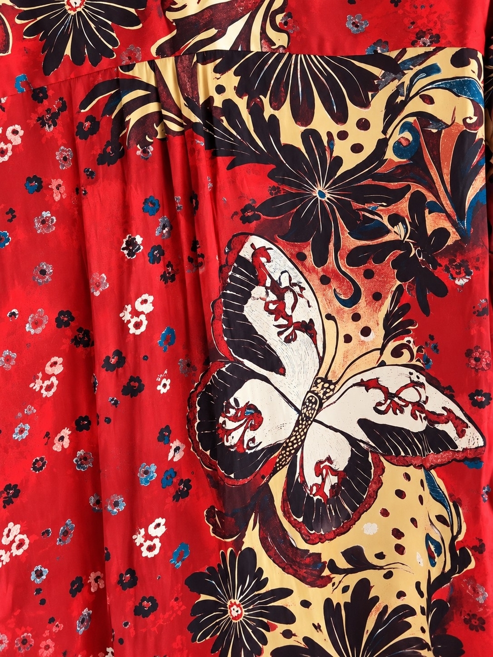 Free People Off The Vine Button Down Tunic S Ruby Butterfly Floral NWT Boho - Picture 6 of 13
